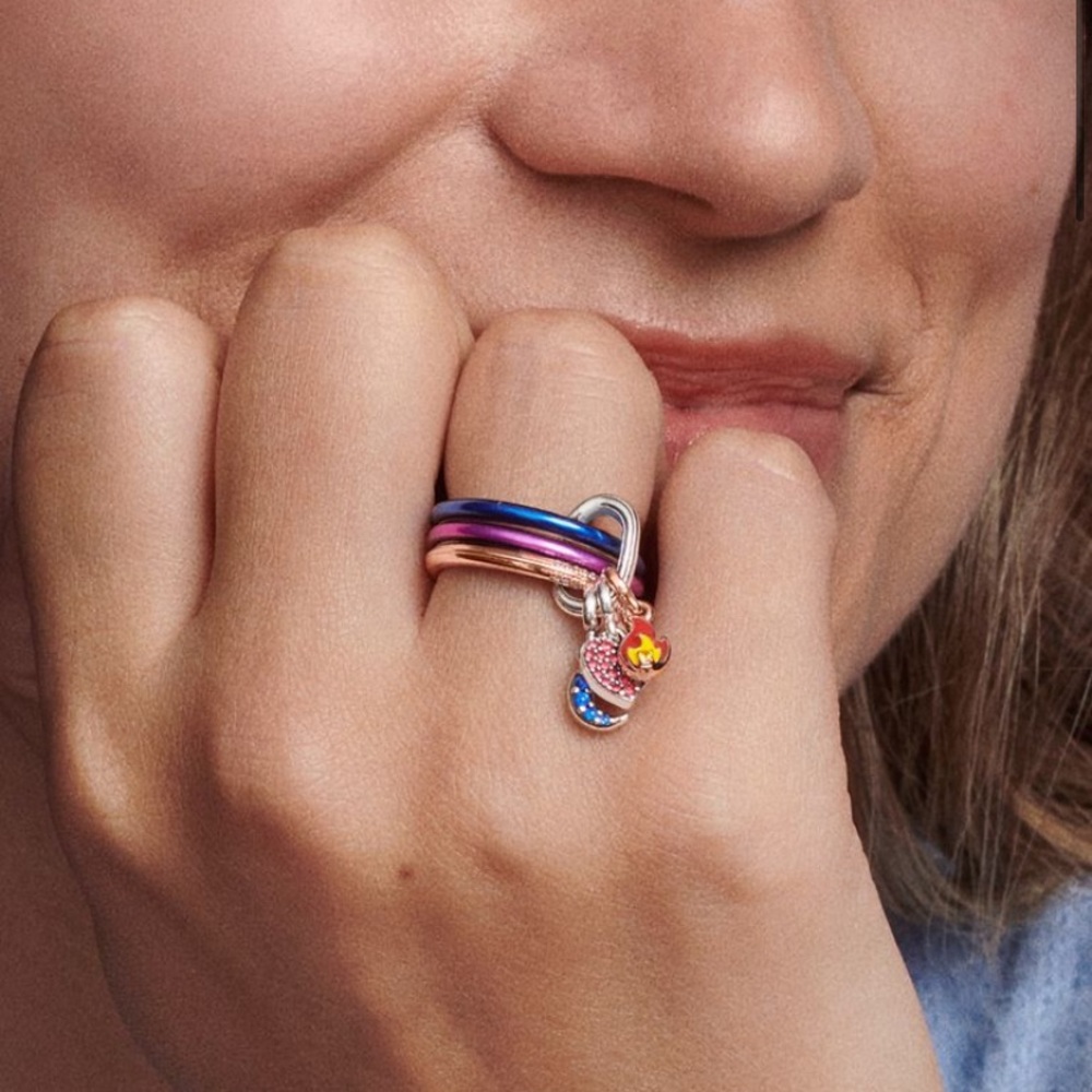 Pandora Mauve Stackable Rings - Picture 3 of 7